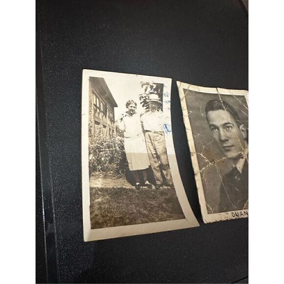 Vintage set of Old Photos Couple and Mans Portrait  3x4.5” Retro 1940s - Picture 3 of 6